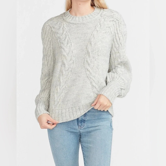 NWT EXPRESS Cable Knit Balloon Sleeve Sweater - Picture 1 of 7